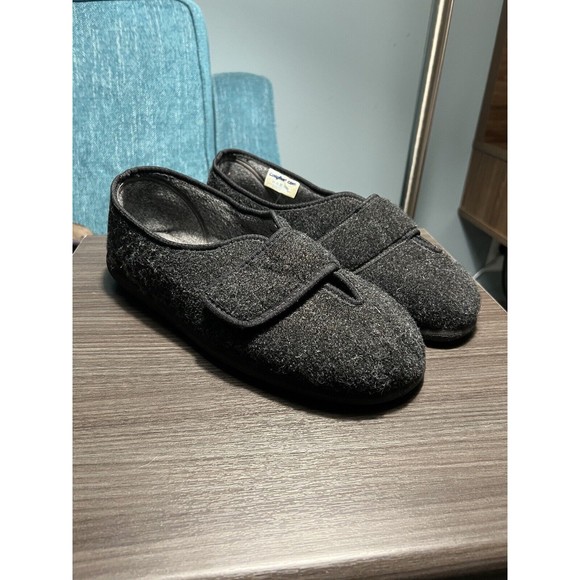 Cosyfeet Ronnie Mens Slippers Gray Black Size 11 - Picture 2 of 12